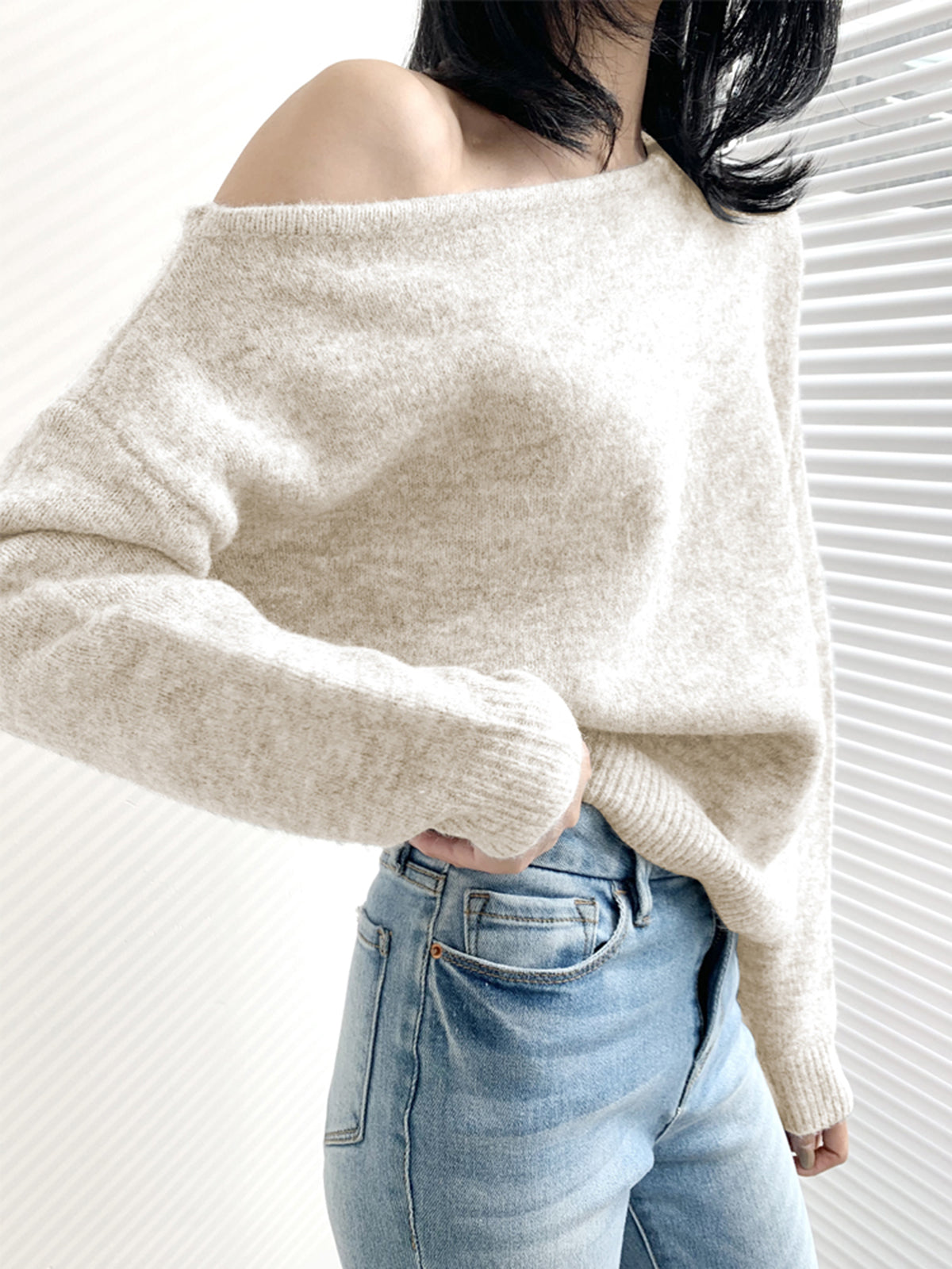 Pull Asymétrique à Une Épaule pour un Look Élégant