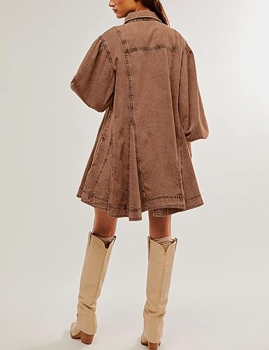 Robe Longue Femme à Manches Bouffantes, Look Élégant