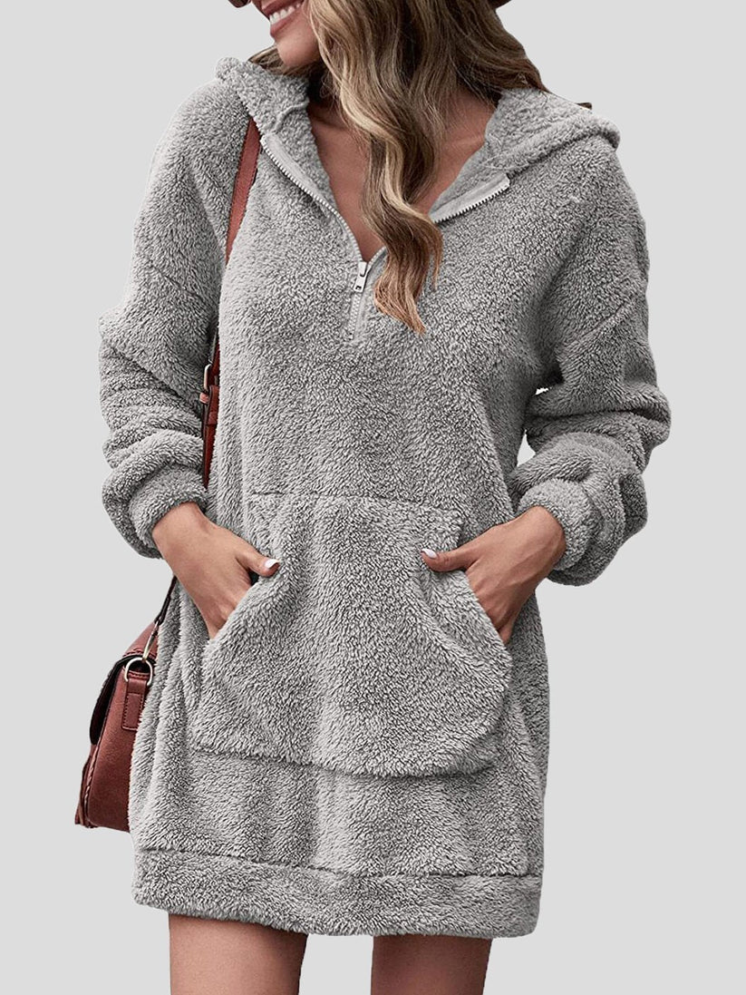 Robe Longue à Capuche et Poches pour Femme – Élégance Décontractée