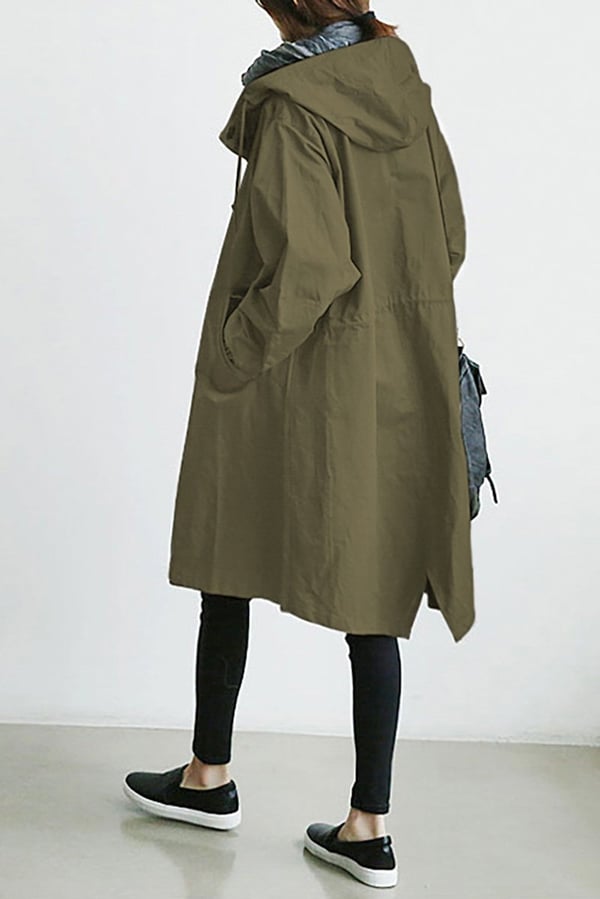 Veste Coupe-Vent à Capuche pour Femme, Style Oversize et Résistante à l'Eau