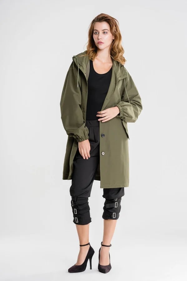 Veste Coupe-Vent à Capuche pour Femme, Style Oversize et Résistante à l'Eau