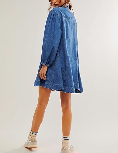 Robe Longue Femme à Manches Bouffantes, Look Élégant