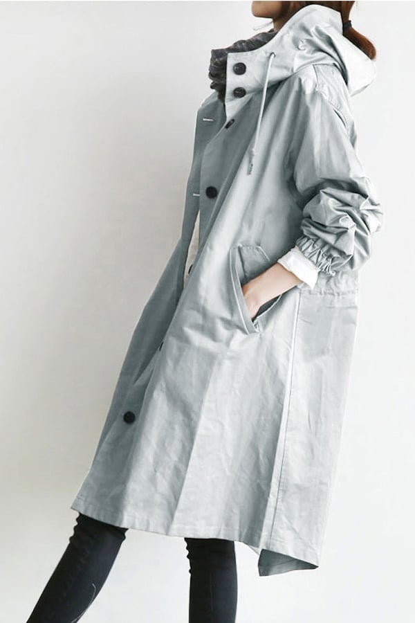 Veste Coupe-Vent à Capuche pour Femme, Style Oversize et Résistante à l'Eau