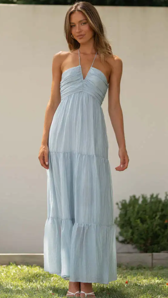 Gina - Robe d'été bohème en mousseline de soie à bretelles