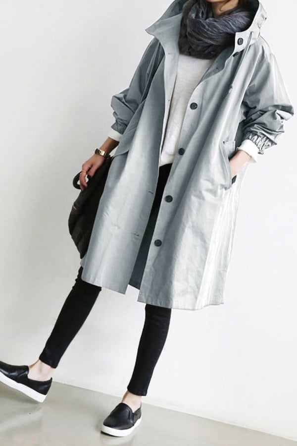 Veste Coupe-Vent à Capuche pour Femme, Style Oversize et Résistante à l'Eau