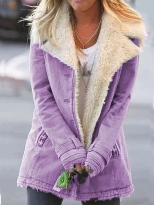 Manteau Mi-Long avec Col Revers Uni pour Automne et Hiver