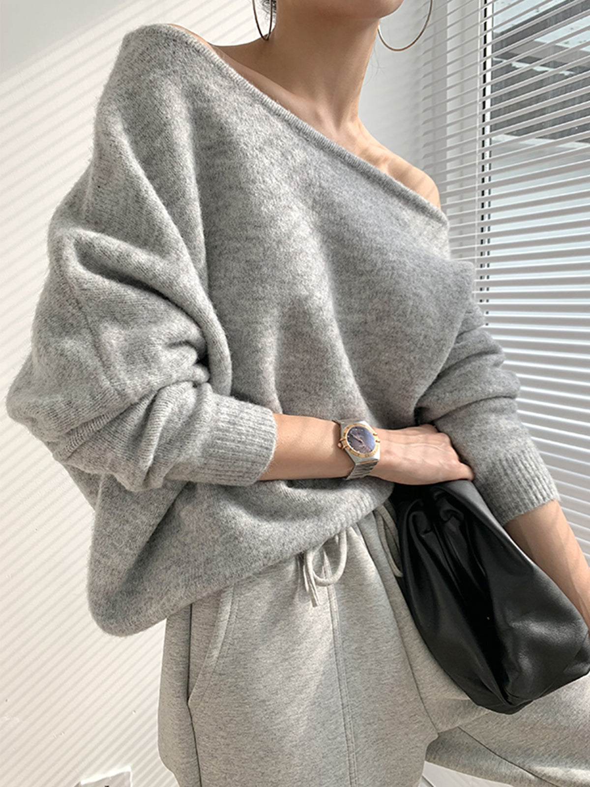 Pull Asymétrique à Une Épaule pour un Look Élégant