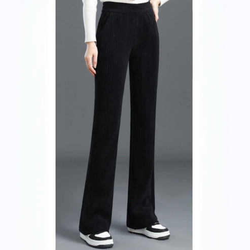 Pantalon Femme Ample à Taille Élastique et Coupe Larg