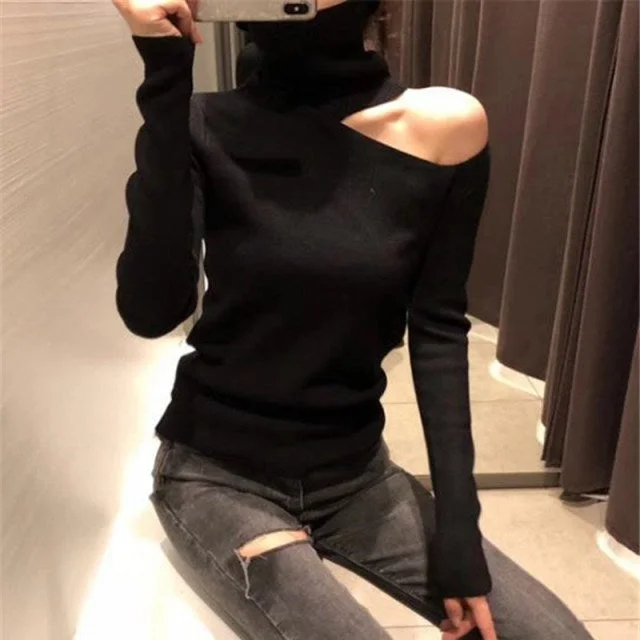 Pull Épaules Dénudées pour Femme avec Manches Longues – Élégant et Tendance