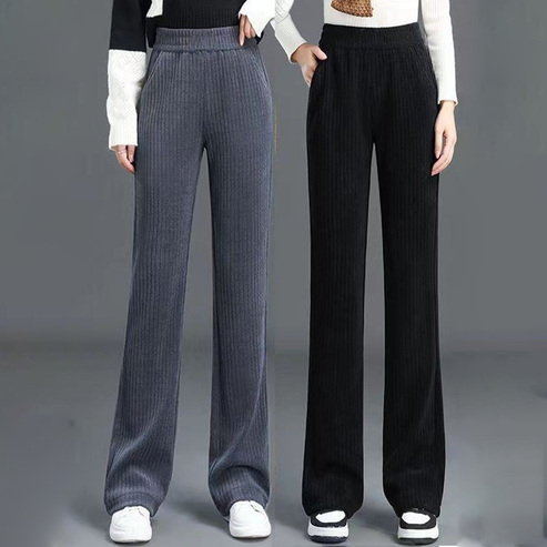 Pantalon Femme Ample à Taille Élastique et Coupe Larg