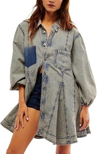 Robe Longue Femme à Manches Bouffantes, Look Élégant