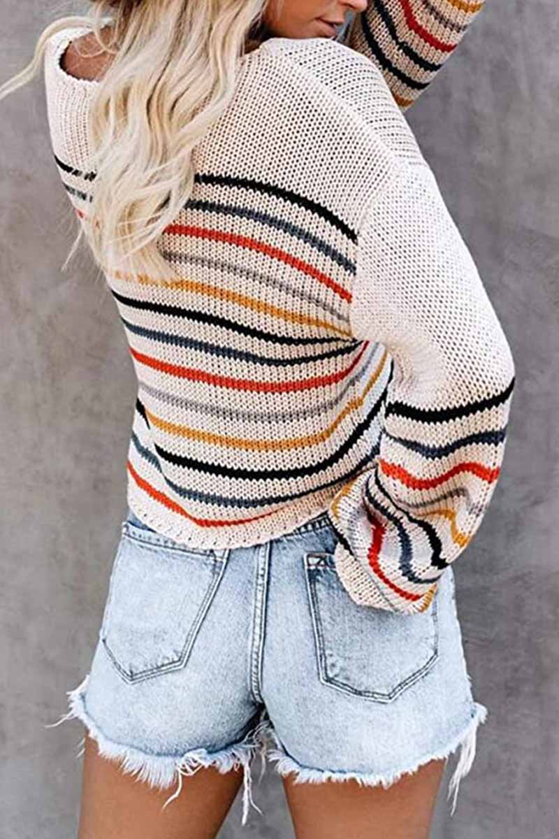 Pull Épaules Dénudées à Motifs Colorés – Élégance et Style pour Toutes Occasions