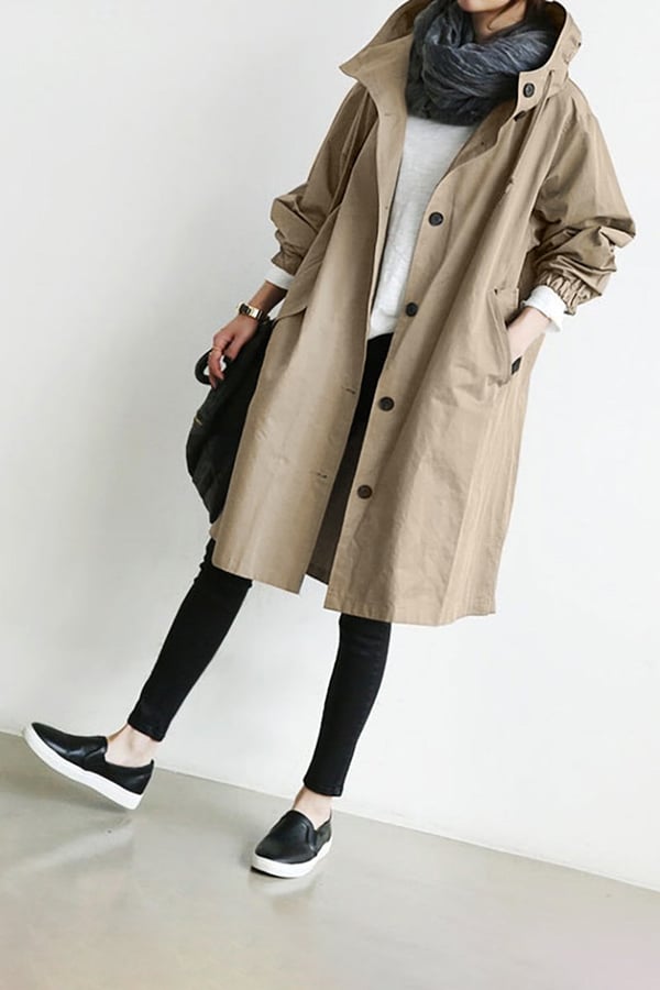Veste Coupe-Vent à Capuche pour Femme, Style Oversize et Résistante à l'Eau