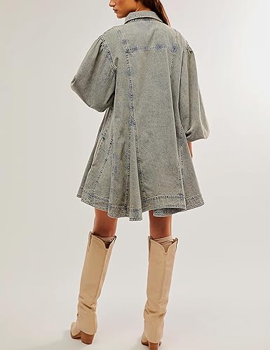Robe Longue Femme à Manches Bouffantes, Look Élégant