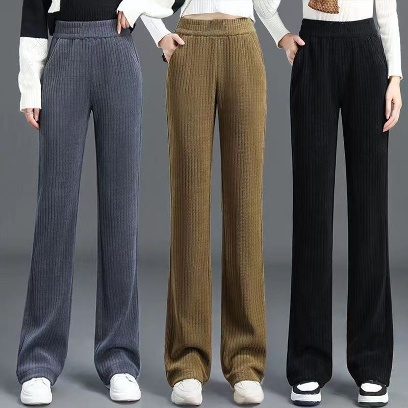 Pantalon Femme Ample à Taille Élastique et Coupe Larg