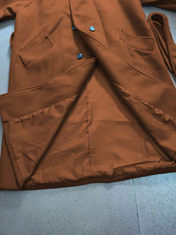 Manteau Urbain Long à Ceinture – Coupe Ample et Élégante pour Toutes Occasions