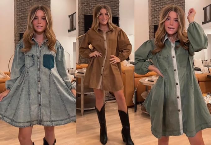 Robe Longue Femme à Manches Bouffantes, Look Élégant