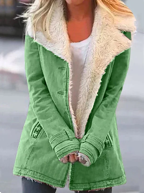 Manteau Mi-Long avec Col Revers Uni pour Automne et Hiver