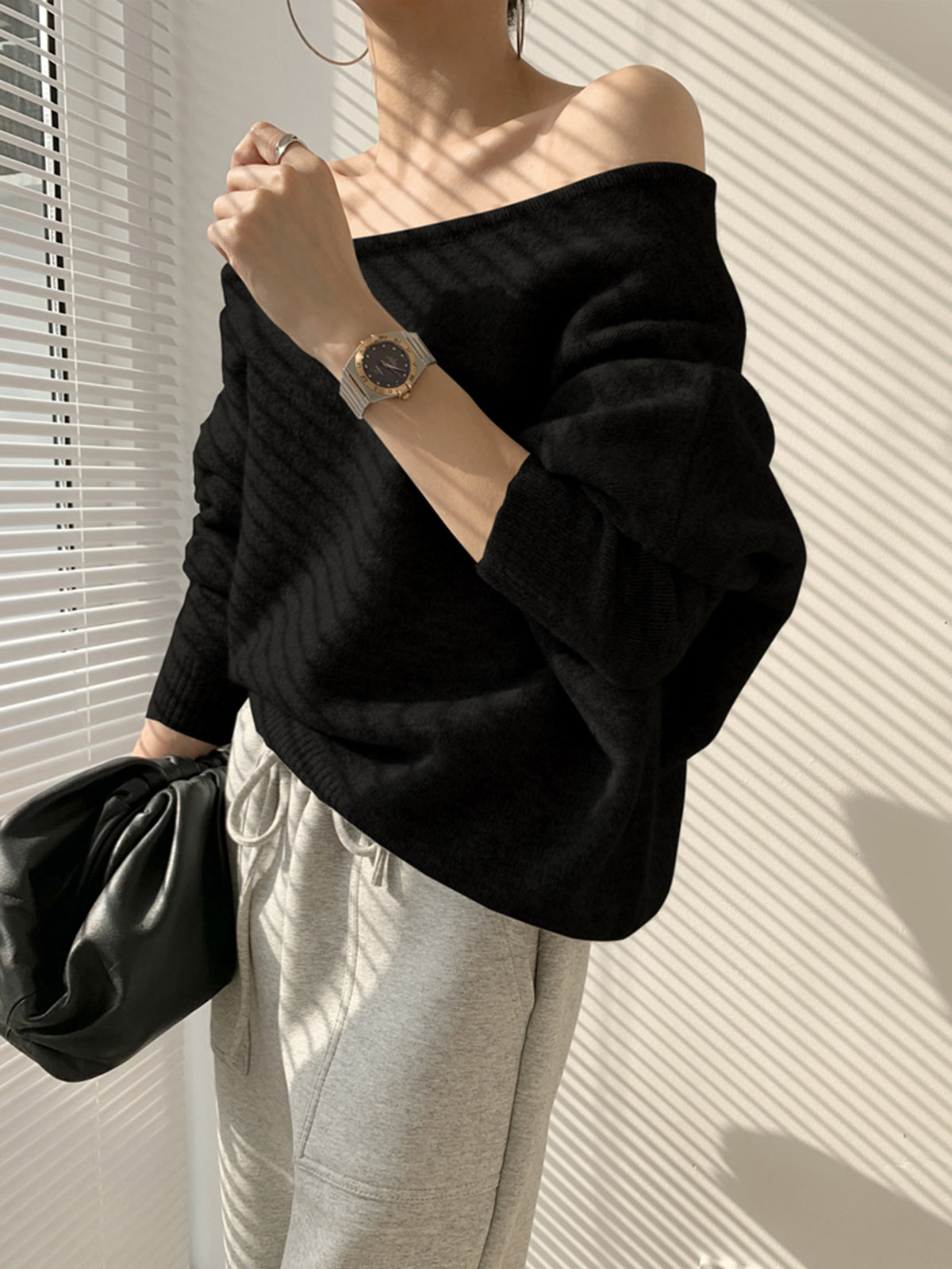 Pull Asymétrique à Une Épaule pour un Look Élégant