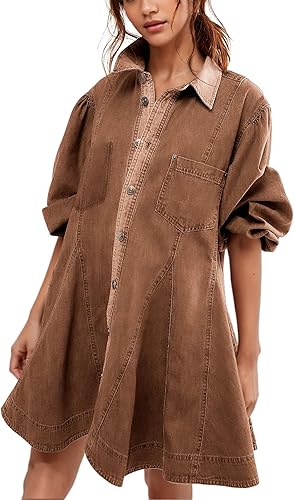 Robe Longue Femme à Manches Bouffantes, Look Élégant