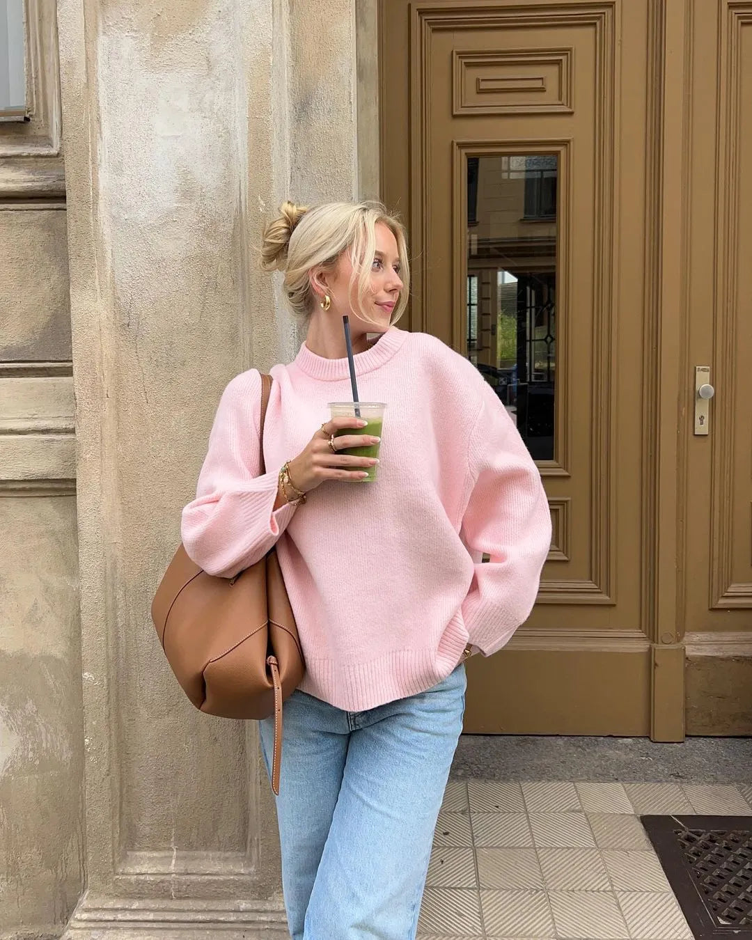 Pull Décontracté à Col Rond – Élégant et Coupe Ample
