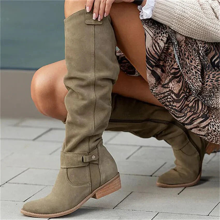 Bottes Hautes d’Hiver pour Femmes – Fermeture Éclair et Design Élégant