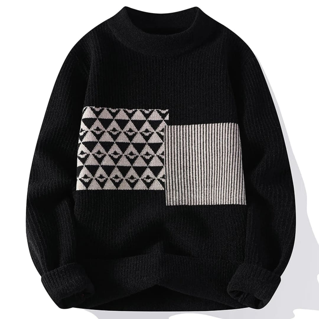 Pull Contemporain à Motif Géométrique pour Homme