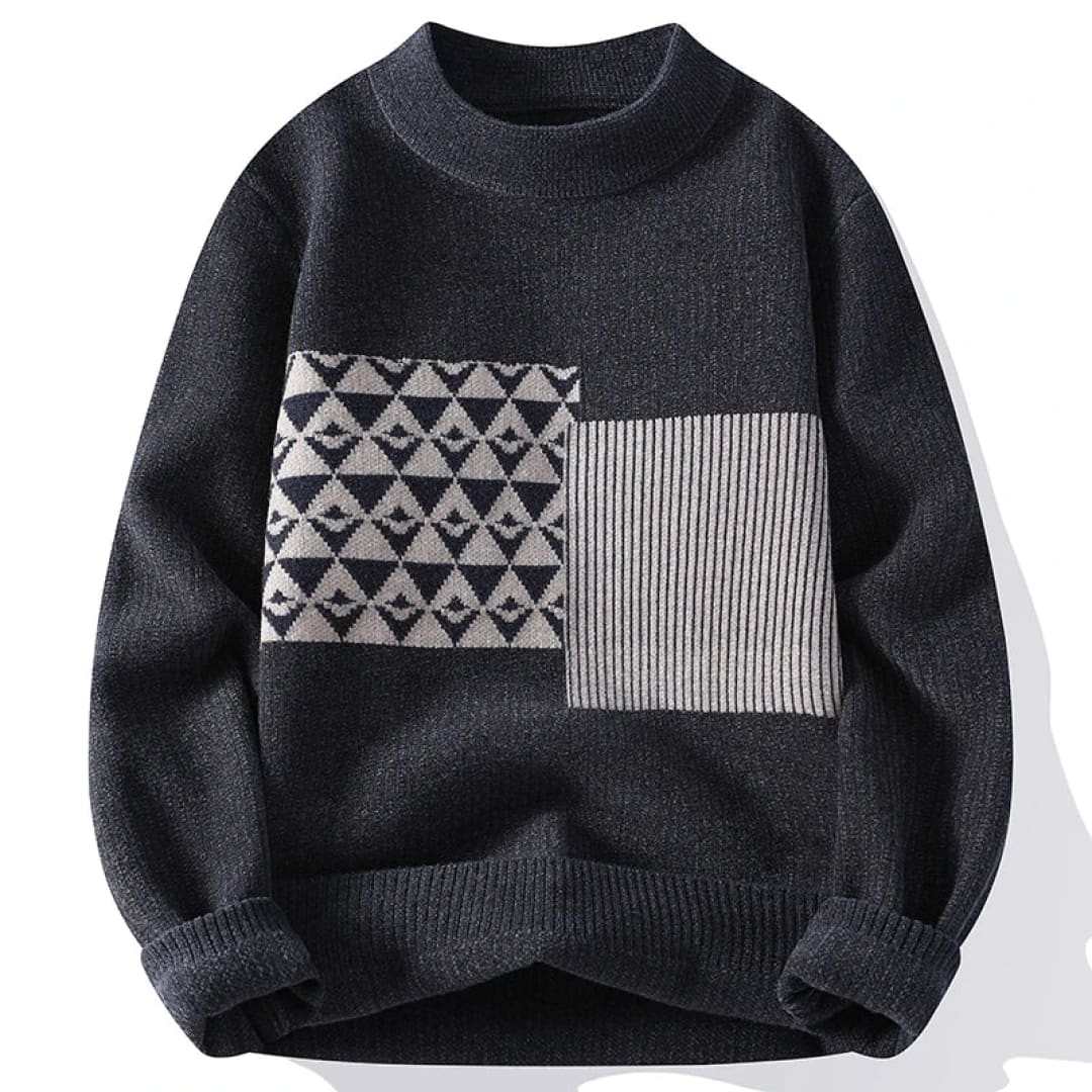 Pull Contemporain à Motif Géométrique pour Homme