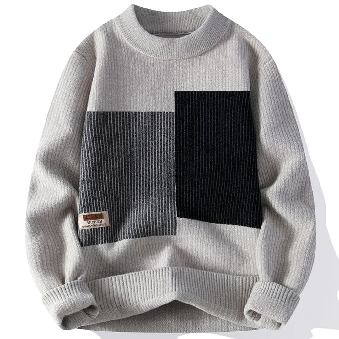Pull Contemporain à Motif Géométrique pour Homme