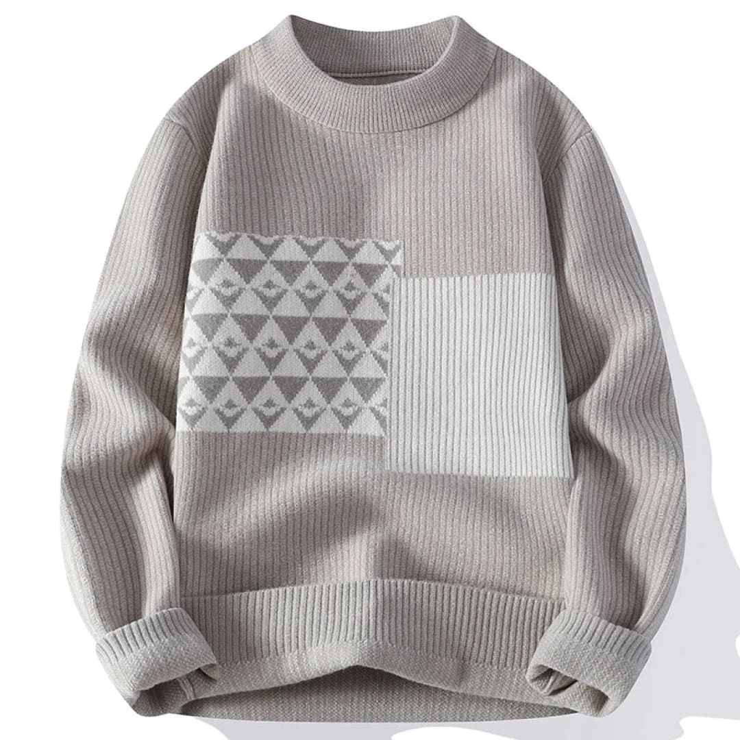 Pull Contemporain à Motif Géométrique pour Homme