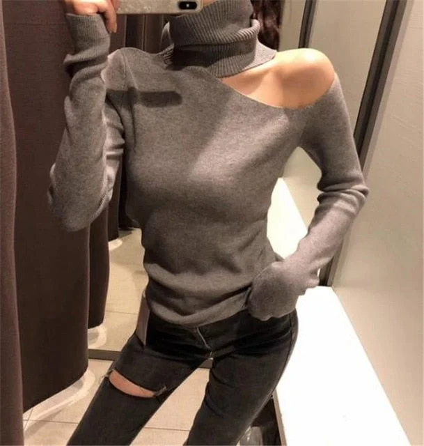 Pull Épaules Dénudées pour Femme avec Manches Longues – Élégant et Tendance