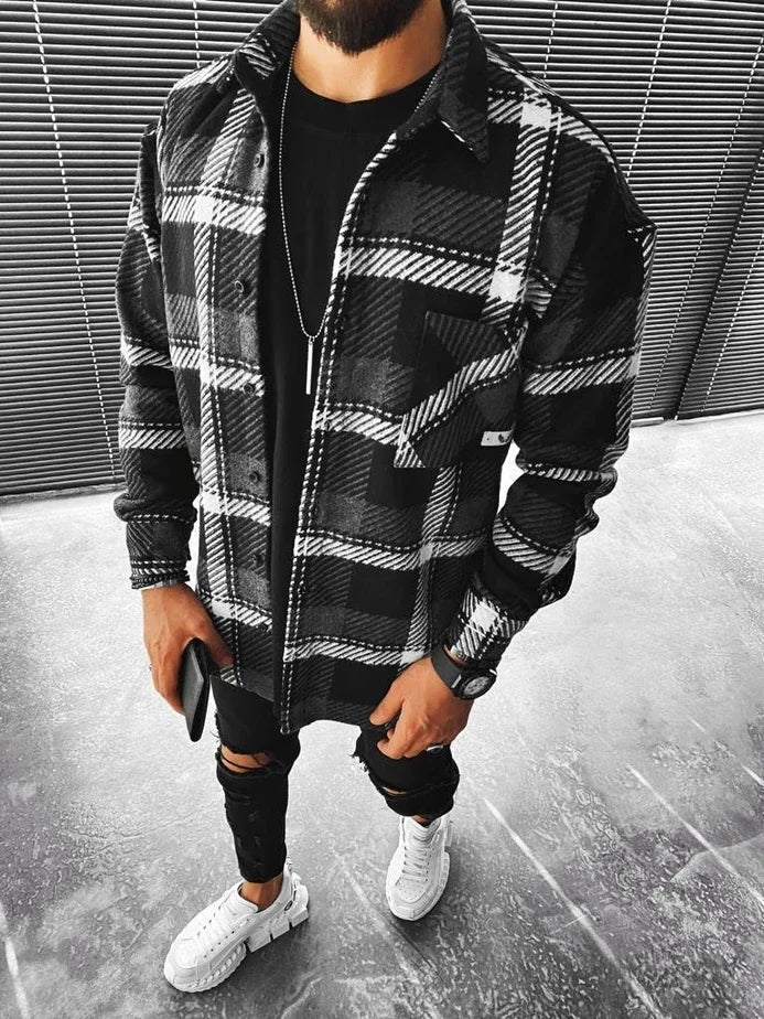 Veste Décontractée à Carreaux pour un Look Urbain