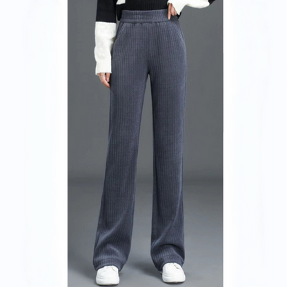 Pantalon Femme Ample à Taille Élastique et Coupe Larg
