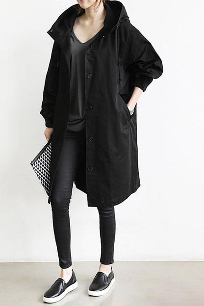 Veste Coupe-Vent à Capuche pour Femme, Style Oversize et Résistante à l'Eau
