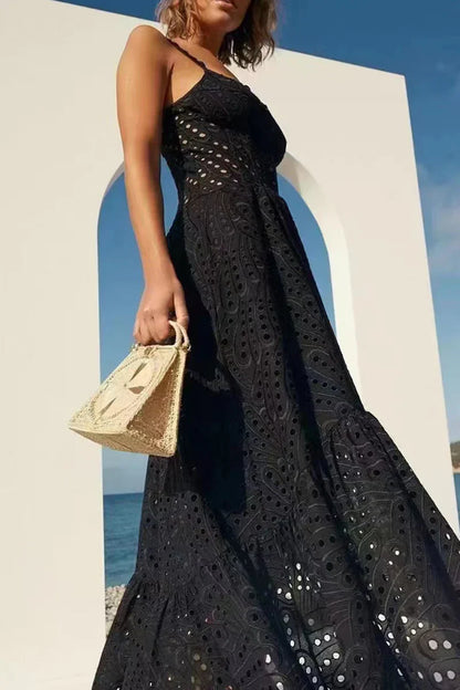 Colette - Élégante robe en patchwork moulante avec encolure carrée à bretelles