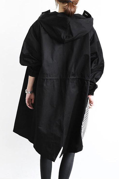 Veste Coupe-Vent à Capuche pour Femme, Style Oversize et Résistante à l'Eau