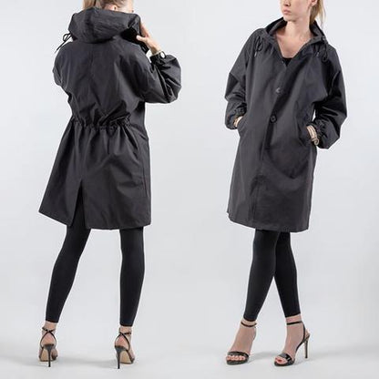 Veste Coupe-Vent à Capuche pour Femme, Style Oversize et Résistante à l'Eau