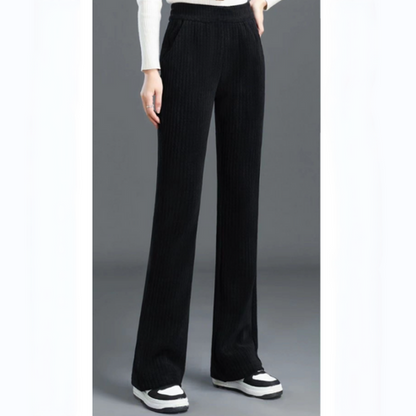 Pantalon Femme Ample à Taille Élastique et Coupe Larg