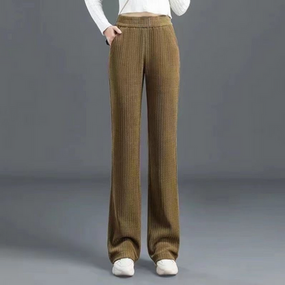 Pantalon Femme Ample à Taille Élastique et Coupe Larg