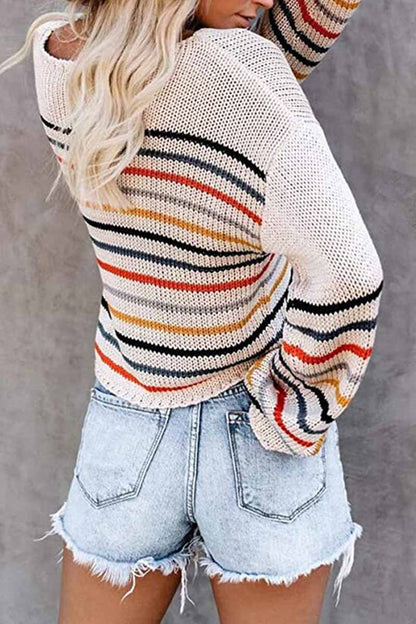 Pull Épaules Dénudées à Motifs Colorés – Élégance et Style pour Toutes Occasions