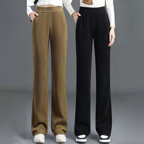 Pantalon Femme Ample à Taille Élastique et Coupe Larg