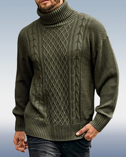 Pull à Manches Longues avec Col Roulé pour Homme – Disponible en 3 Couleurs