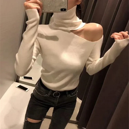 Pull Épaules Dénudées pour Femme avec Manches Longues – Élégant et Tendance