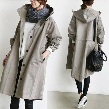 Veste Coupe-Vent à Capuche pour Femme, Style Oversize et Résistante à l'Eau