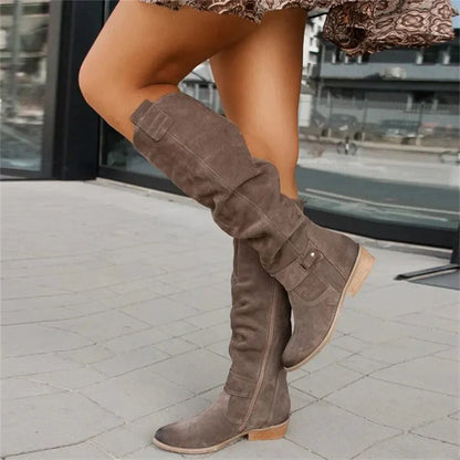 Bottes Hautes d’Hiver pour Femmes – Fermeture Éclair et Design Élégant