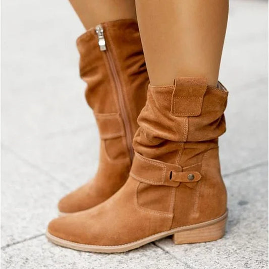 Bottes Femme Hauteur Genou – Couleur Unie et Élégante