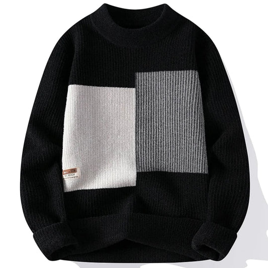 Pull Contemporain à Motif Géométrique pour Homme