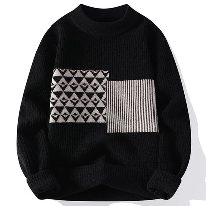 Pull Contemporain à Motif Géométrique pour Homme