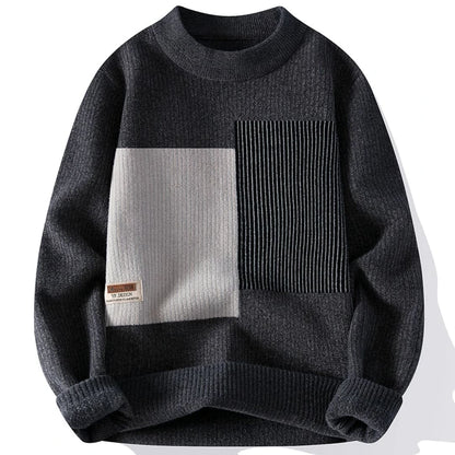 Pull Contemporain à Motif Géométrique pour Homme