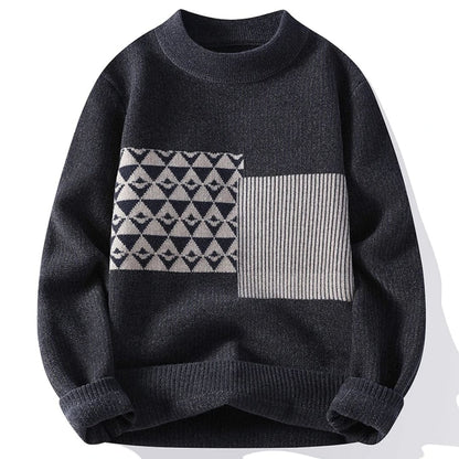 Pull Contemporain à Motif Géométrique pour Homme